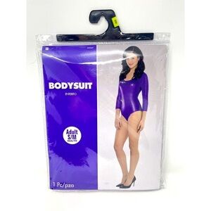 Dance One Piece Bodysuit Shiny Metallic Purple Costume Cosplay Theater Adult SML